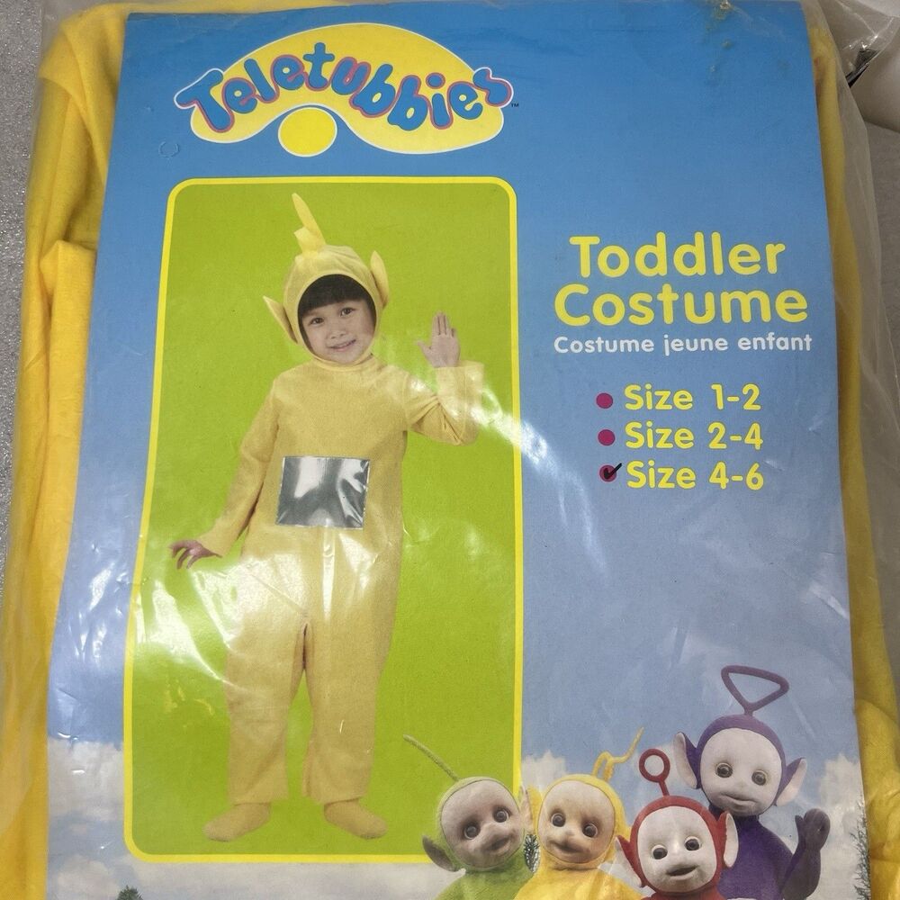 Vintage 90s Teletubbies Laa-Laa Yellow Halloween Costume Size 4-6 Disguise